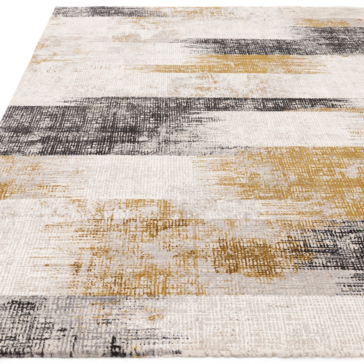 Large Abstract Gold Rug - 290 x 200 cm - Kuza - Furniture123