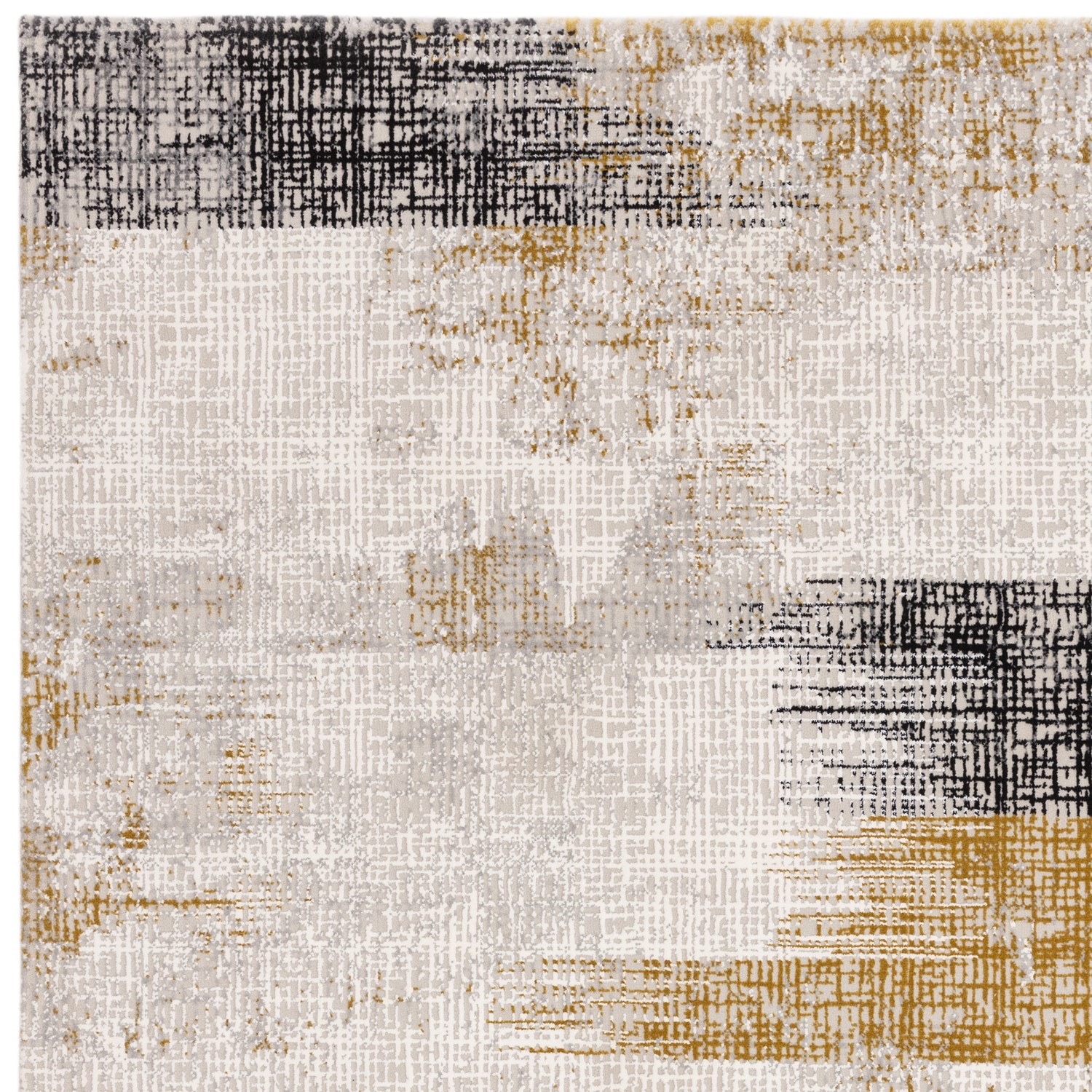 Large Abstract Gold Rug - 290 x 200 cm - Kuza - Furniture123