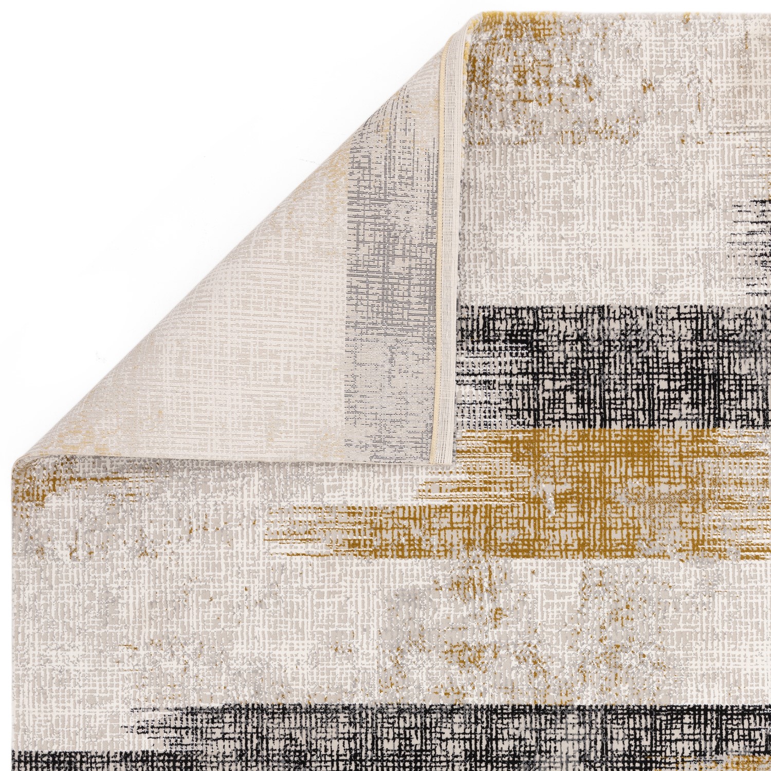 Large Abstract Gold Rug - 290 x 200 cm - Kuza - Furniture123