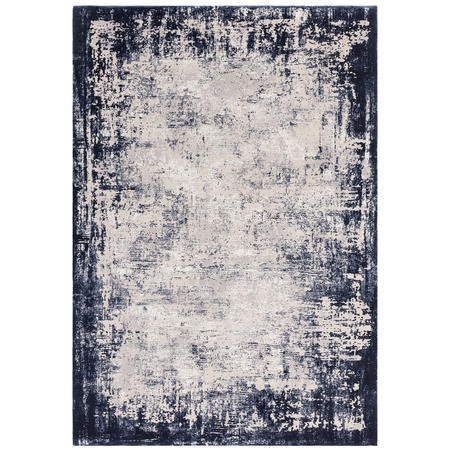 Large Distressed Navy Rug - 340 x 240 cm - Border - Kuza - Furniture123