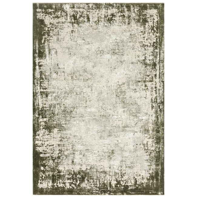 Large Distressed Green Rug - 290 x 200 cm - Border - Kuza