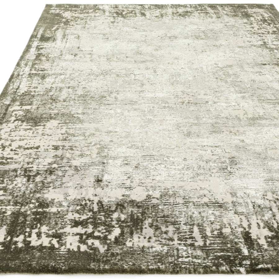 Distressed Green Rug - 230 x 160 cm - Border - Kuza