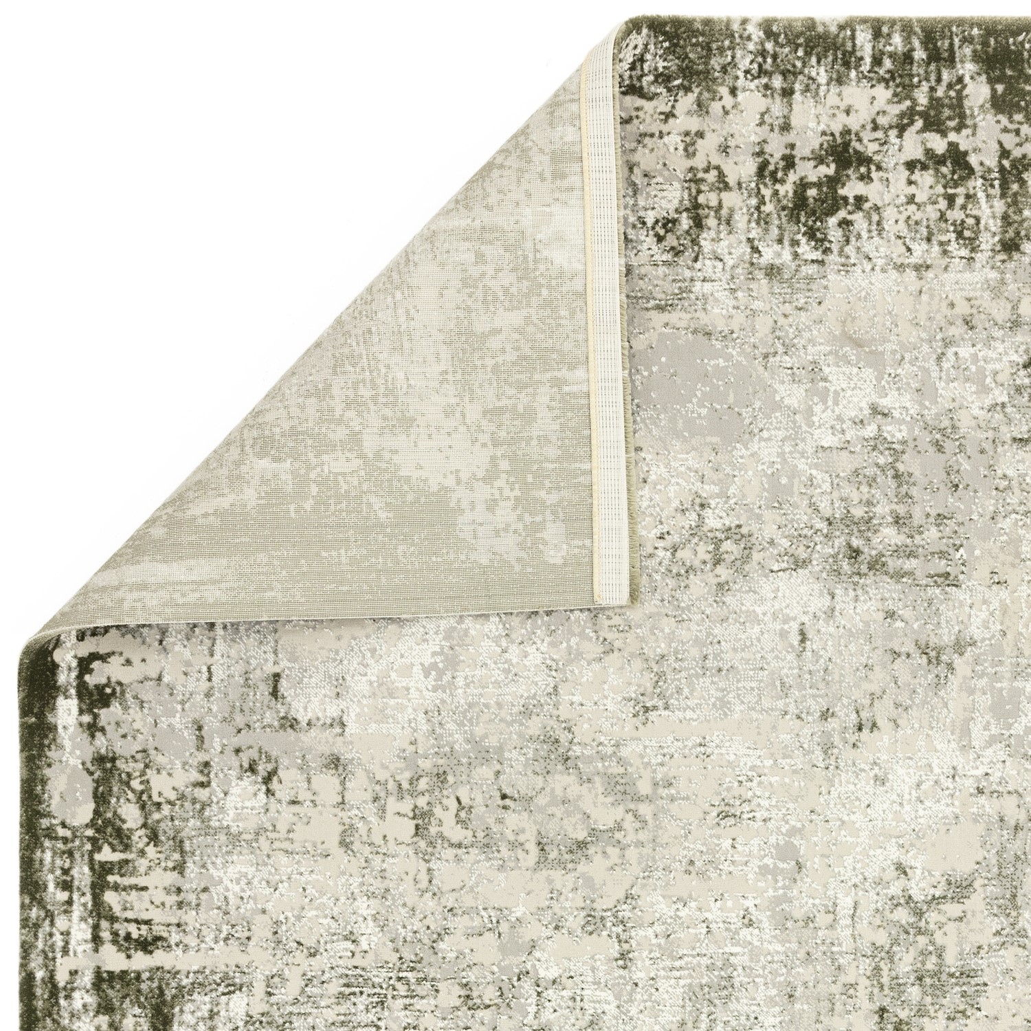 Large Distressed Green Rug - 290 x 200 cm - Border - Kuza - Furniture123