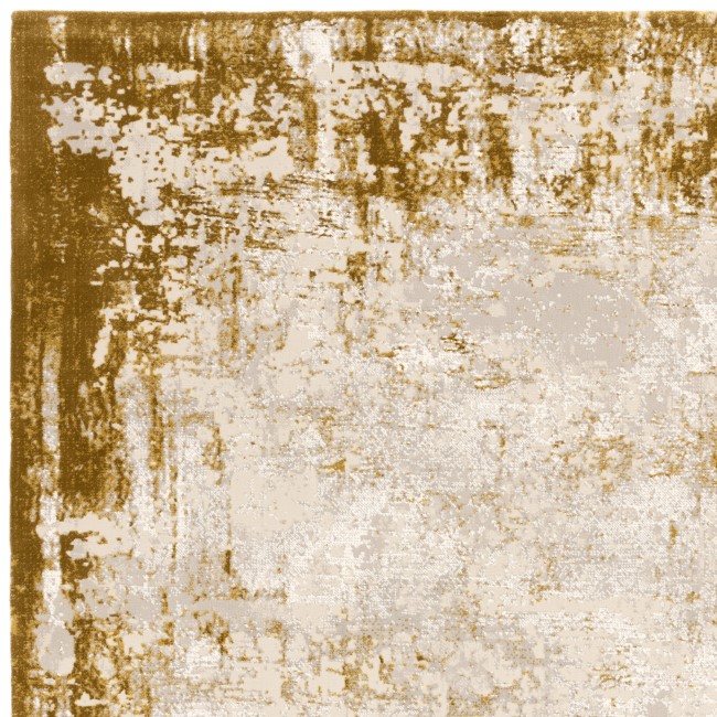 Large Distressed Gold Rug - 290 x 200 cm - Border - Kuza