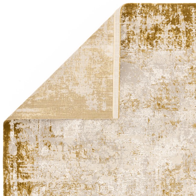 Large Distressed Gold Rug - 290 x 200 cm - Border - Kuza