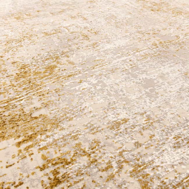 Large Distressed Gold Rug - 290 x 200 cm - Border - Kuza