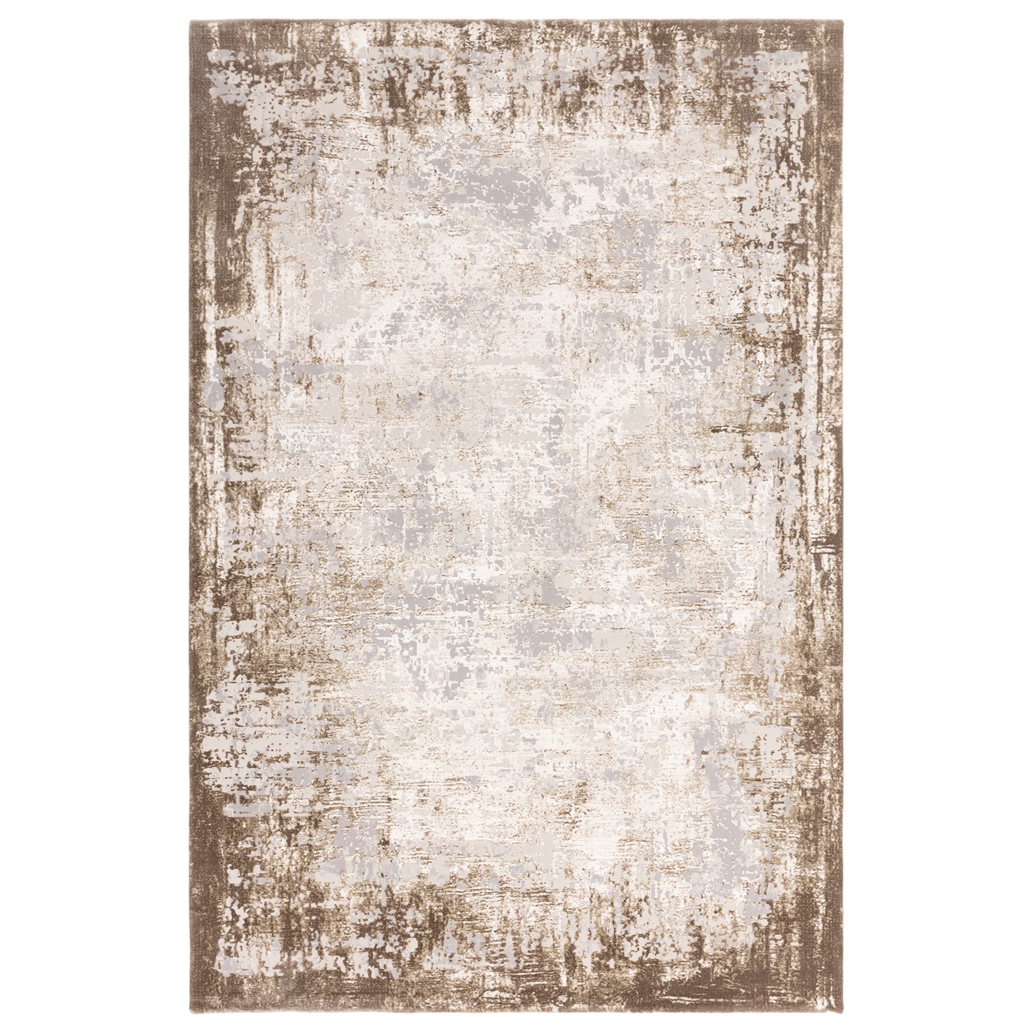Large Distressed Beige Rug - 290 x 200 cm - Border - Kuza - Furniture123