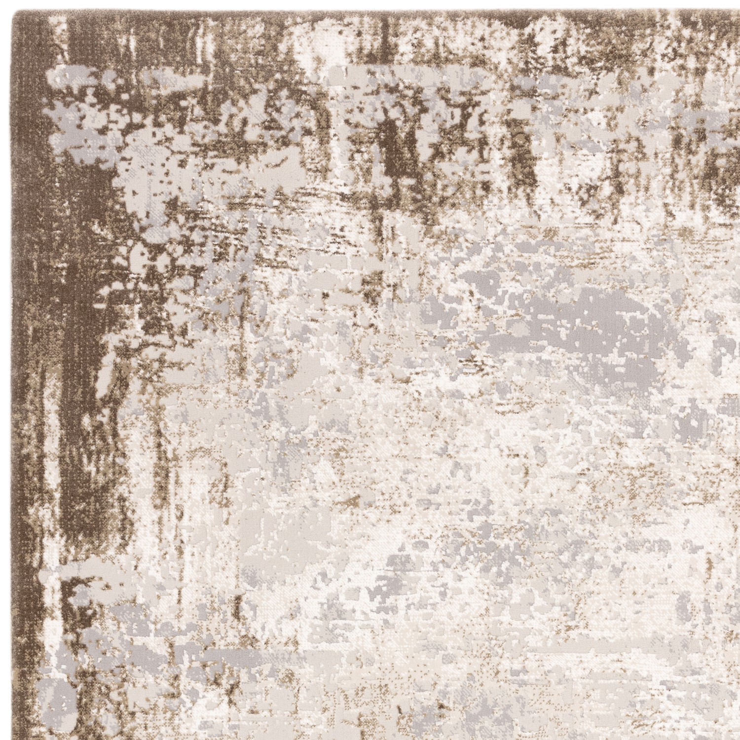 Large Distressed Beige Rug - 290 x 200 cm - Border - Kuza - Furniture123