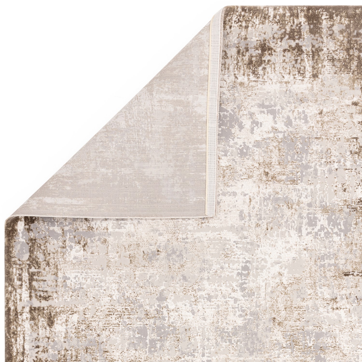 Large Distressed Beige Rug - 290 x 200 cm - Border - Kuza - Furniture123