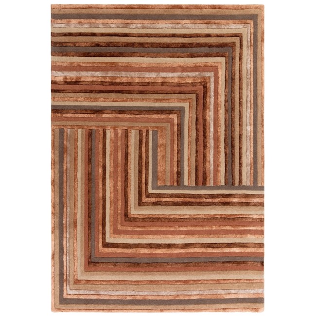 Geometric Style Terracotta Rug - 230 x 160 cm - Network - Matrix