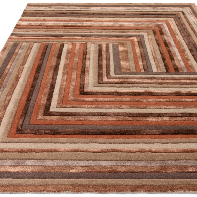 Geometric Style Terracotta Rug - 230 x 160 cm - Network - Matrix