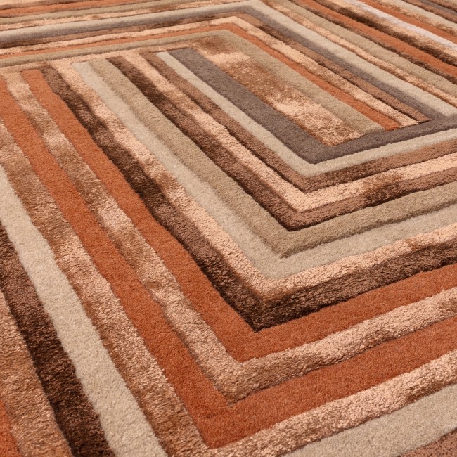 Geometric Style Terracotta Rug - 230 x 160 cm - Network - Matrix