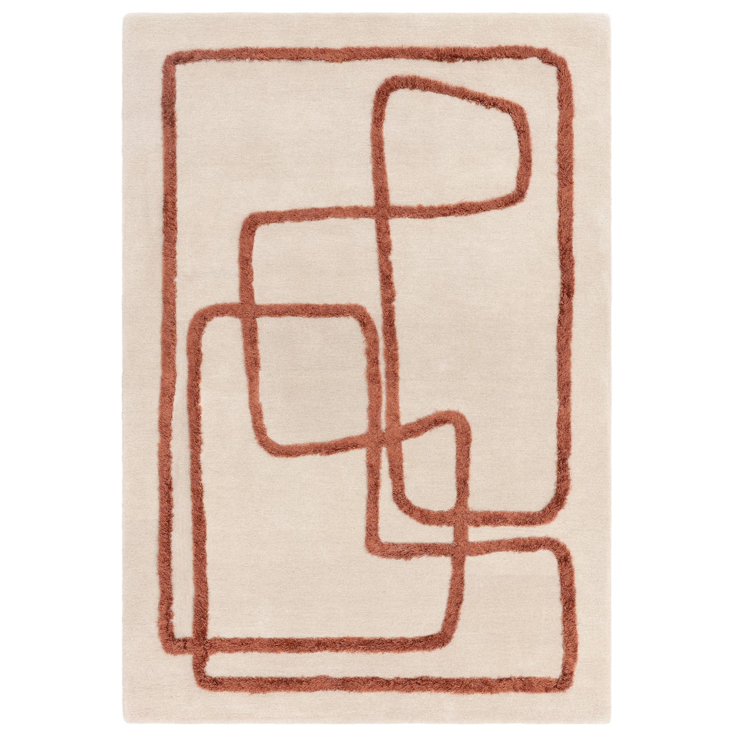Copper Rug with Abstract Lines - 230 x 160 cm - Infinity - Matrix ...