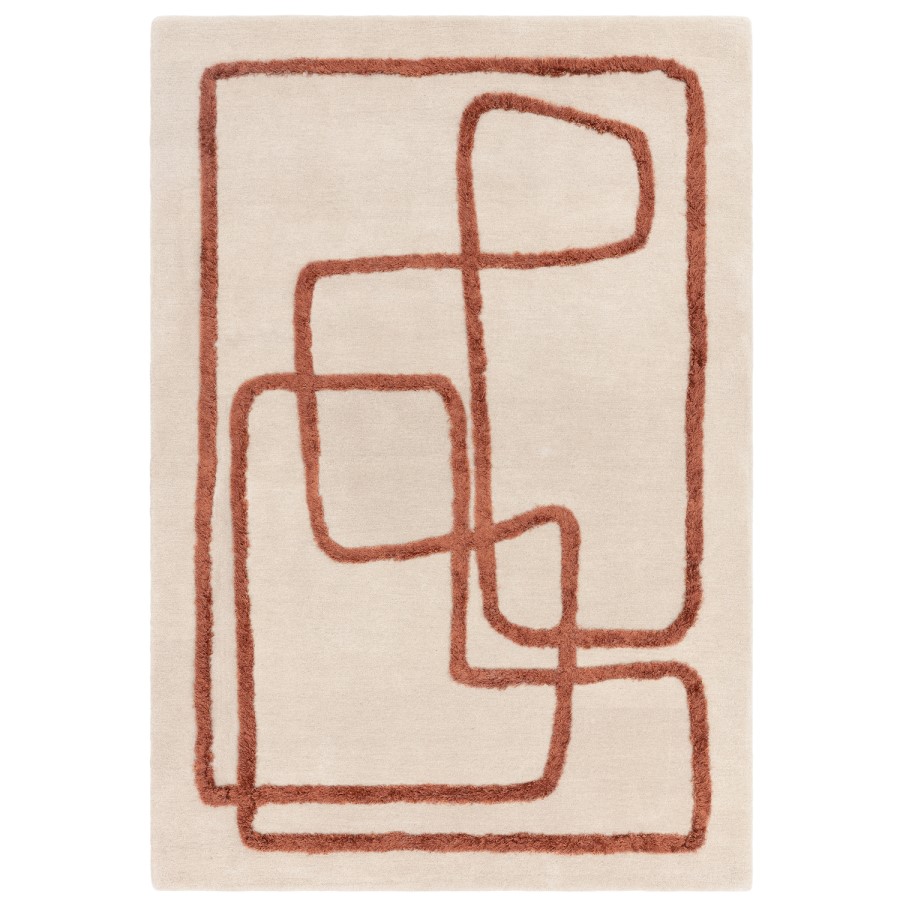 ONLY OPENED - Large Copper Rug with Abstract Lines - 300 x 200 cm - Infinity - Matrix