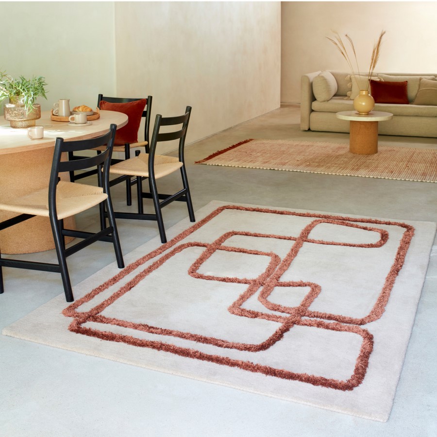 ONLY OPENED - Large Copper Rug with Abstract Lines - 300 x 200 cm - Infinity - Matrix