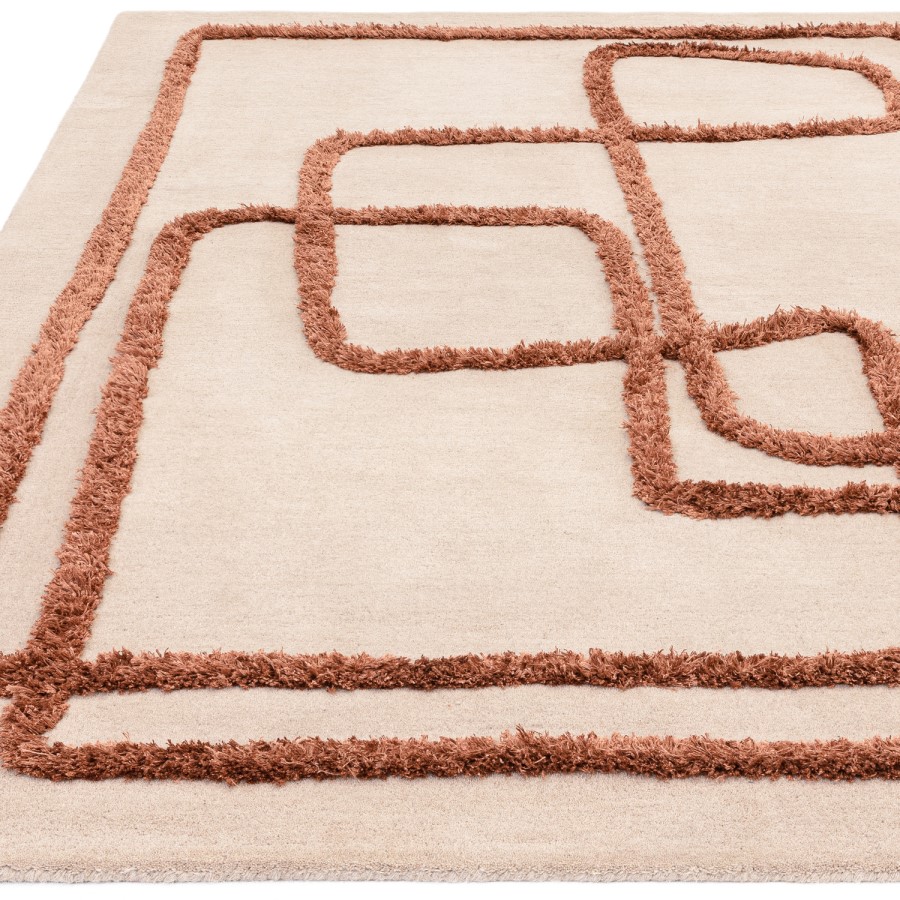 ONLY OPENED - Large Copper Rug with Abstract Lines - 300 x 200 cm - Infinity - Matrix