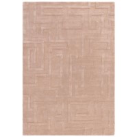 Large Hand Carved Geometric Blush Rug - 290 x 200 cm - Maze