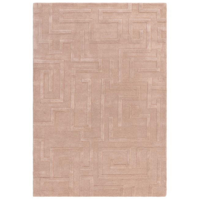 Hand Carved Geometric Blush Rug - 230 x 160 cm - Maze