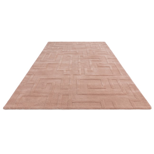 Hand Carved Geometric Blush Rug - 230 x 160 cm - Maze