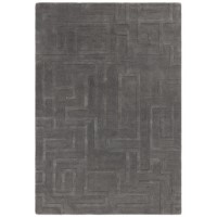 Hand Carved Geometric Charcoal Rug - 230 x 160 cm - Maze Hand Carved Geometric Charcoal Rug - 230 x 160 cm - Maze