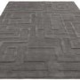 Hand Carved Geometric Charcoal Rug - 170 x 120 cm - Maze