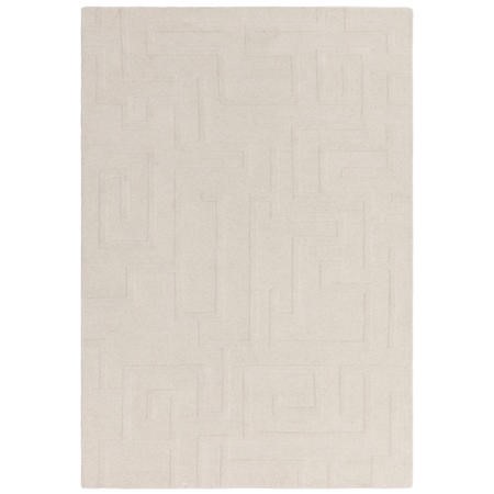 Hand Carved Geometric Cream Rug - 170 x 120 cm - Maze - Furniture123