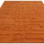 Large Hand Carved Geometric Rust Rug - 290 x 200 cm - Maze