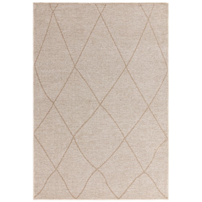 Large Geometric Style Cream Rug - 290 x 200 cm - Mulberry