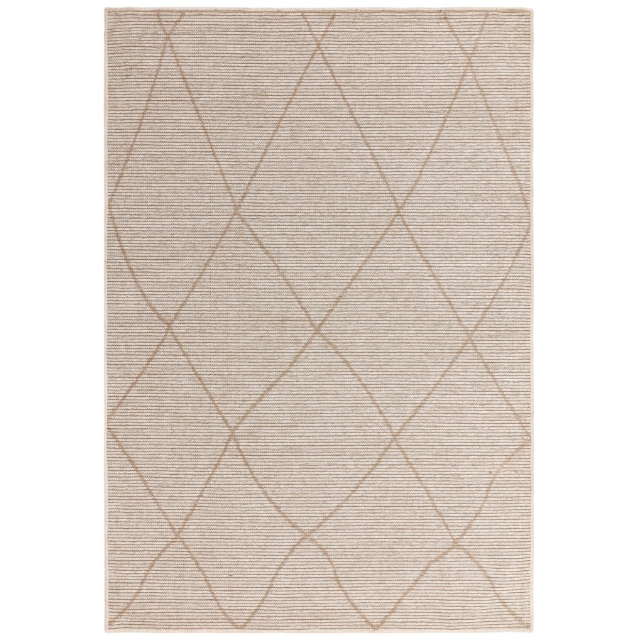Large Geometric Style Cream Rug - 290 x 200 cm - Mulberry