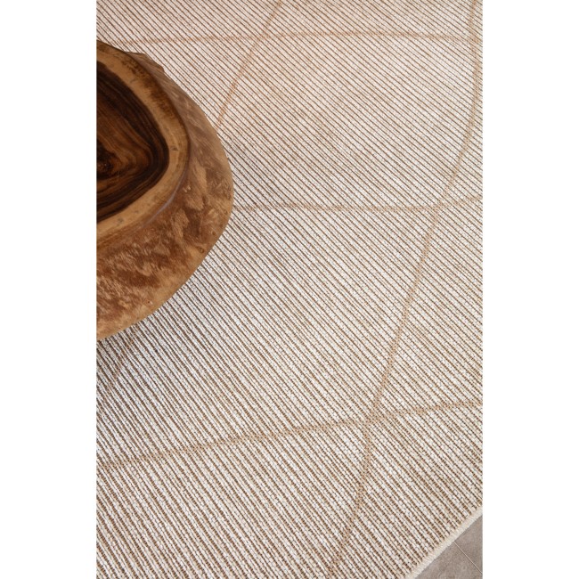 Large Geometric Style Cream Rug - 290 x 200 cm - Mulberry