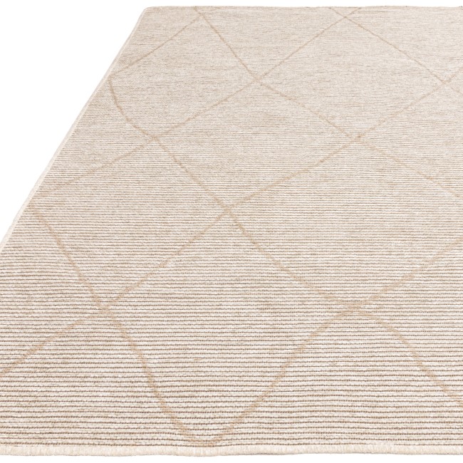 Large Geometric Style Cream Rug - 290 x 200 cm - Mulberry