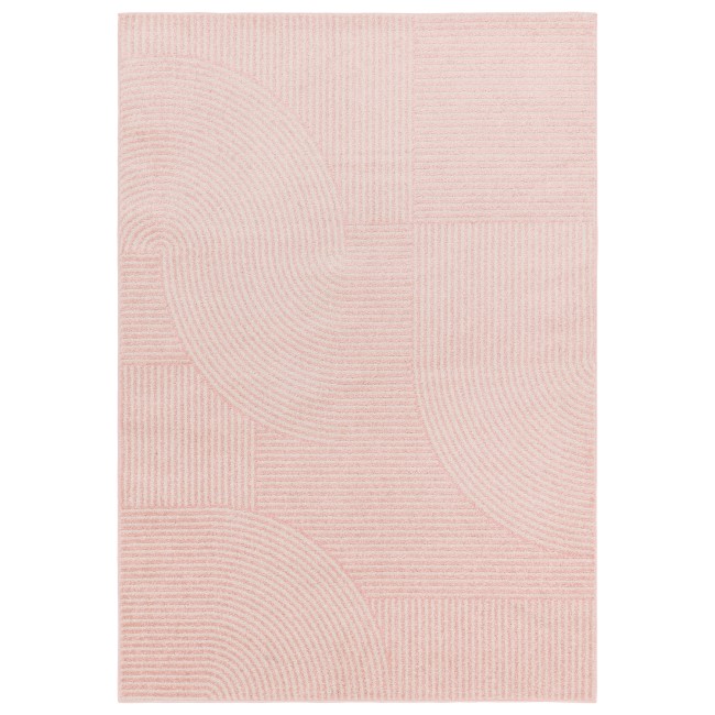 Retro Geometric Pink Rug - 170 x 120 cm - Muse