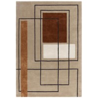 Terracotta Rug with Abstract Lines - 170 x 120 cm - Reef