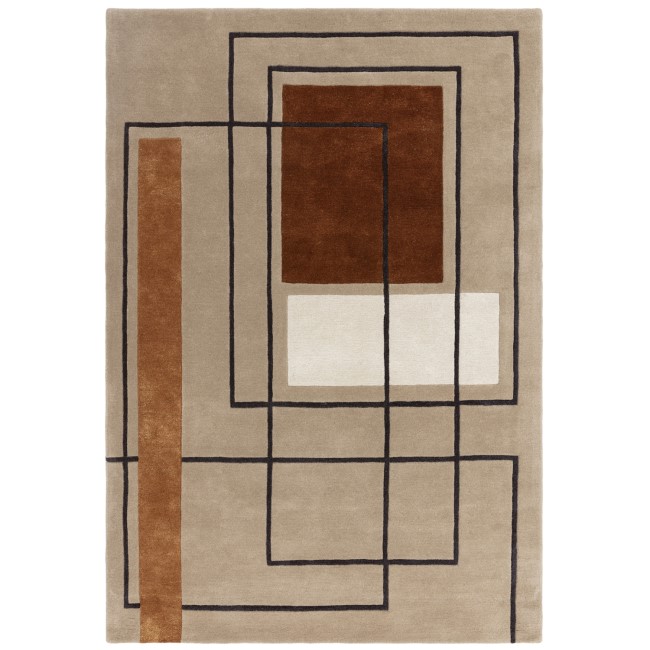 Terracotta Rug with Abstract Lines - 230 x 160 cm - Reef