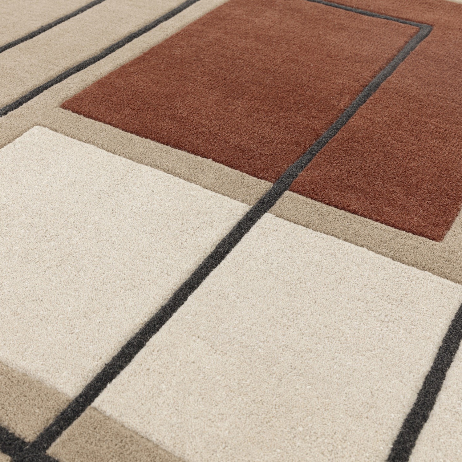 Terracotta Rug with Abstract Lines - 230 x 160 cm - Reef - Furniture123