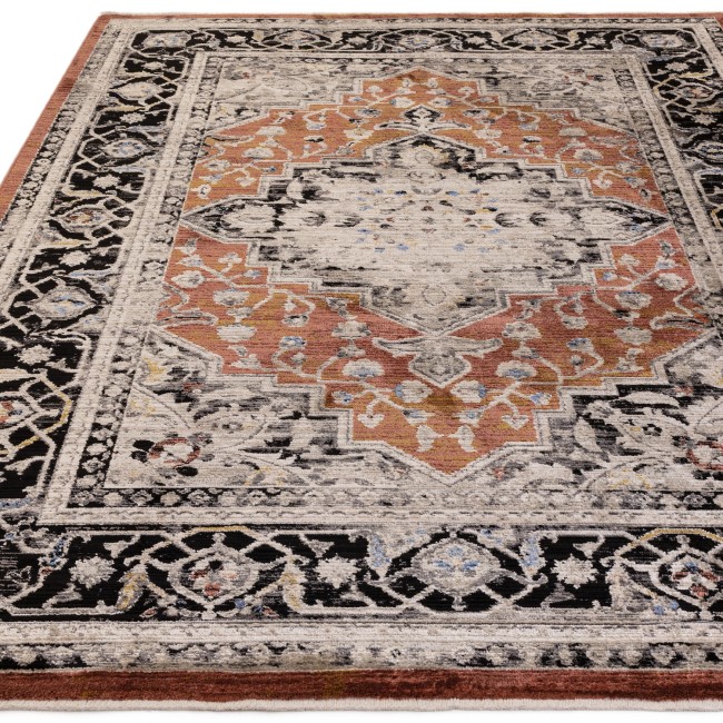 Large Distressed Persian Terracotta Rug - 290 x 200 cm - Medallion - Sovereign