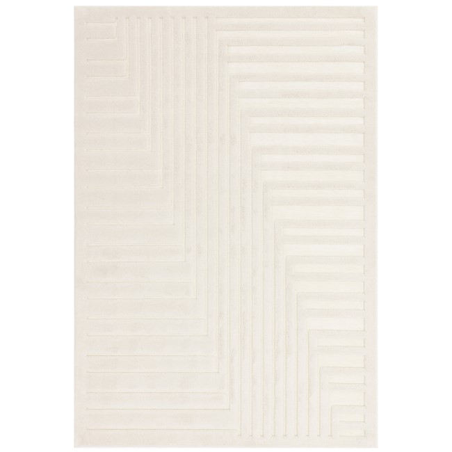 Large Geometric Ivory Rug - 290 x 200 cm - Connection - Valley