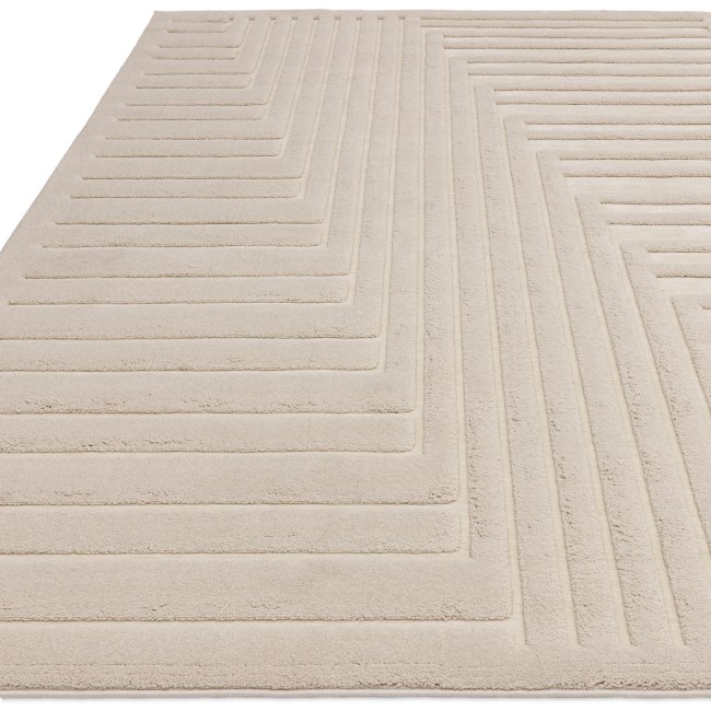 Large Geometric Ivory Rug - 290 x 200 cm - Connection - Valley