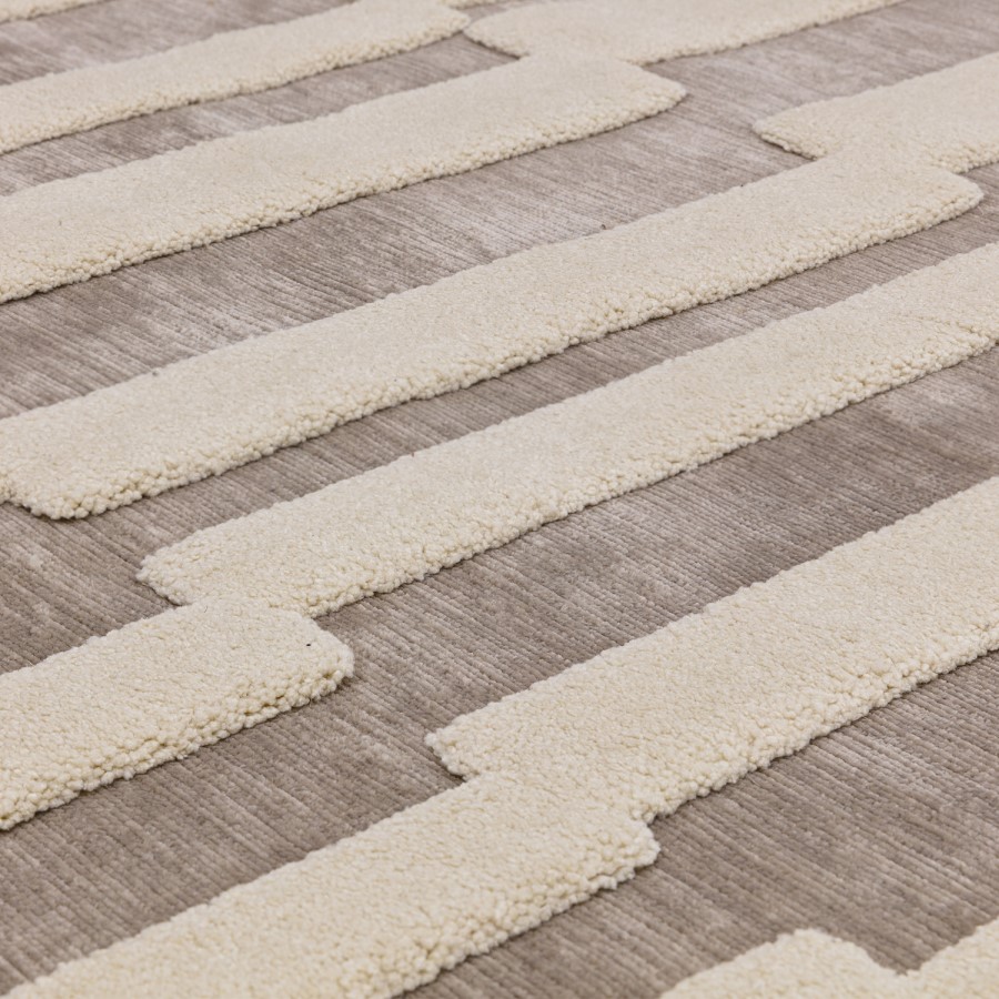 Large Geometric Beige Rug - 290 x 200 cm - Tile - Valley