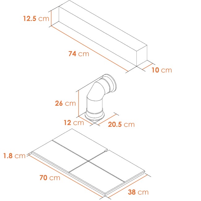 Adam Oak Beam, Hearth & Stove Pipe Set