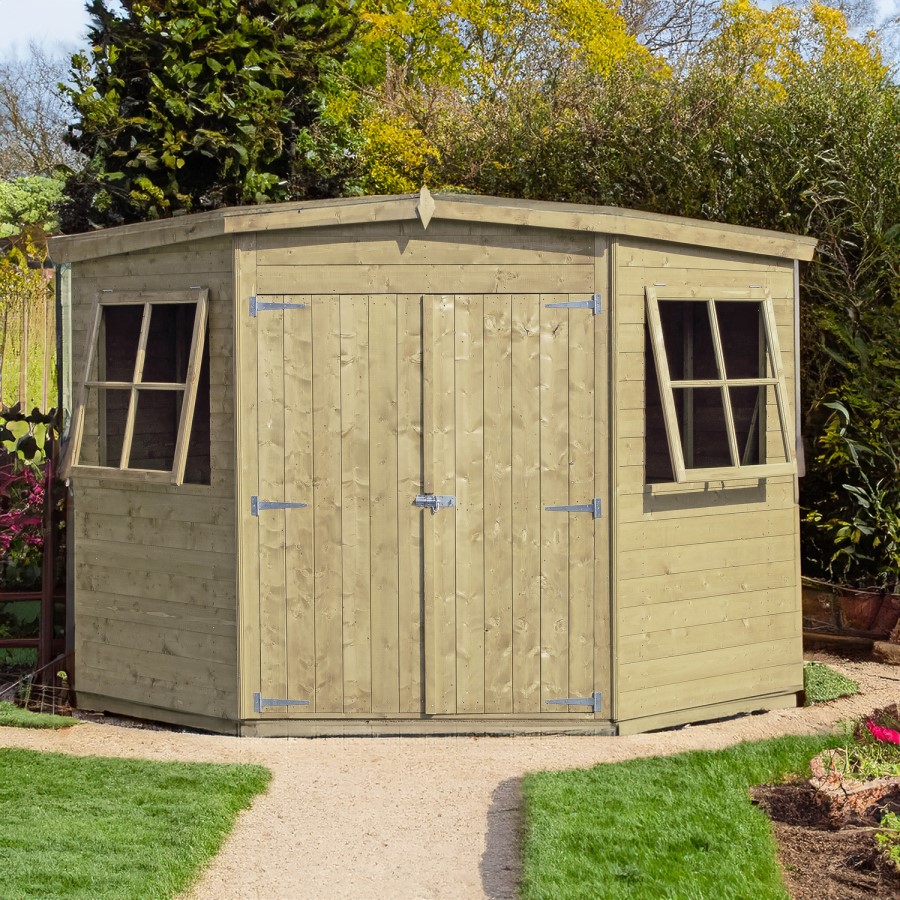 Shire Corner Shed 8x8 ft Pressure Treated