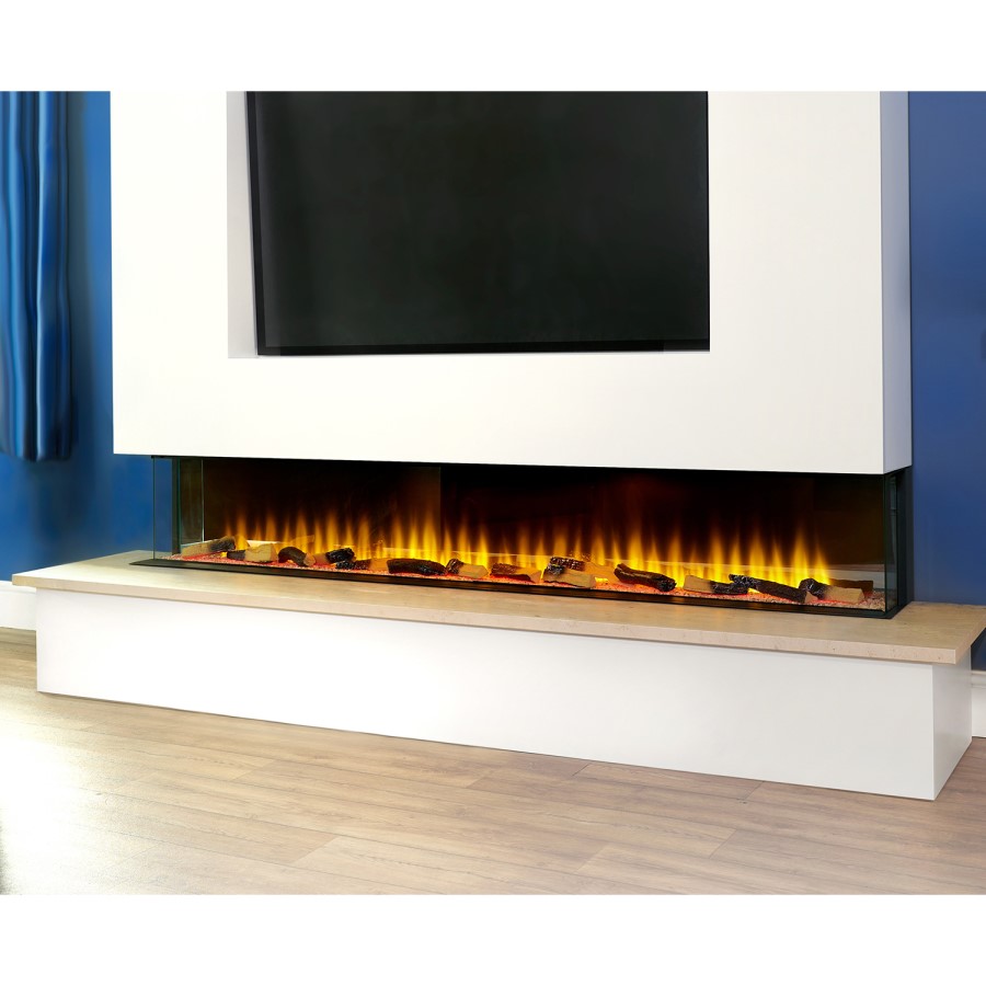 Adam Sahara Panoramic Media Wall Electric Fire, 81 Inch