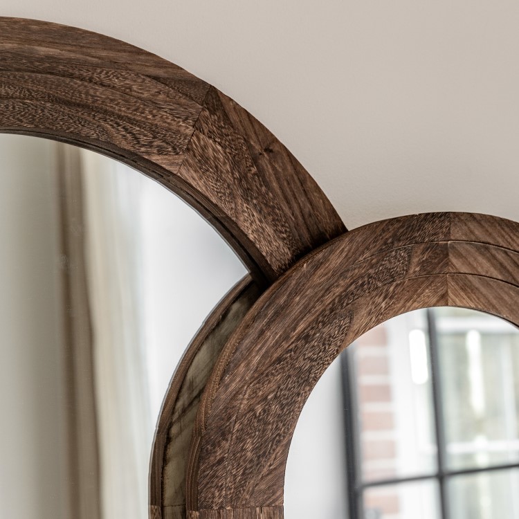 Arched Dark Wood Mirror - Hoxton - Caspian House