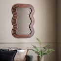 FOL106078 Small Wavy Brown Wood Mirror - Hasker - Caspian House