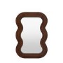 Small Wavy Brown Wood Mirror - Hasker - Caspian House