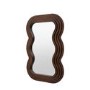 Small Wavy Brown Wood Mirror - Hasker - Caspian House