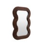 Small Wavy Brown Wood Mirror - Hasker - Caspian House