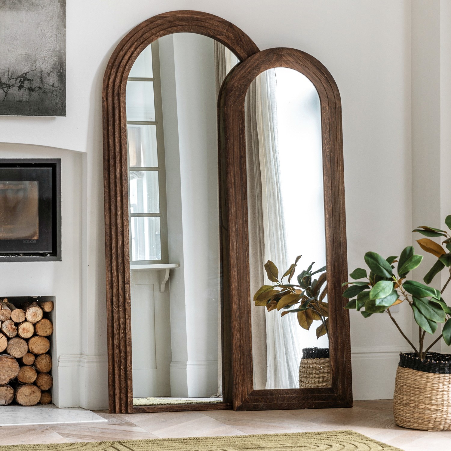 Arched Dark Wood Mirror Hoxton Caspian House Furniture123 arched-dark-wood-mirror-hoxton-caspian-house-furniture123