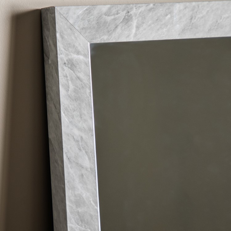 White Marble Effect Mirror - Romano - Caspian House