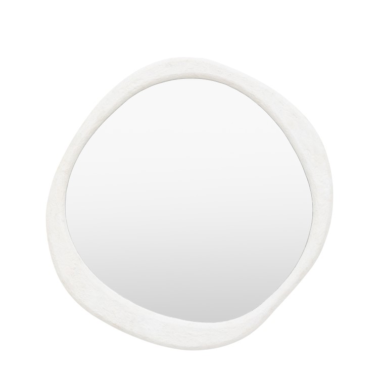 Round Concrete Effect Framed Mirror - Como - Caspian House